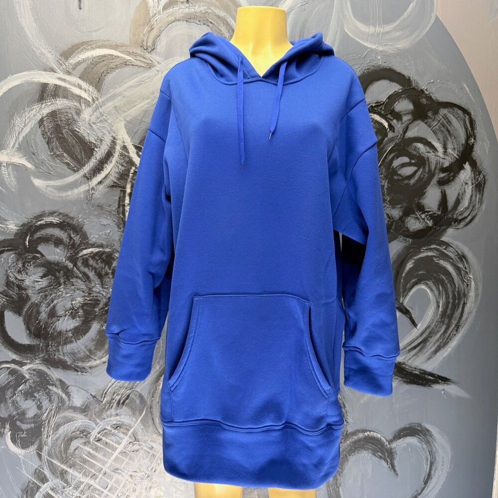 Royal Blue Sweatshirt Dress Hoodie Kangaroo Pocket Women’s XL